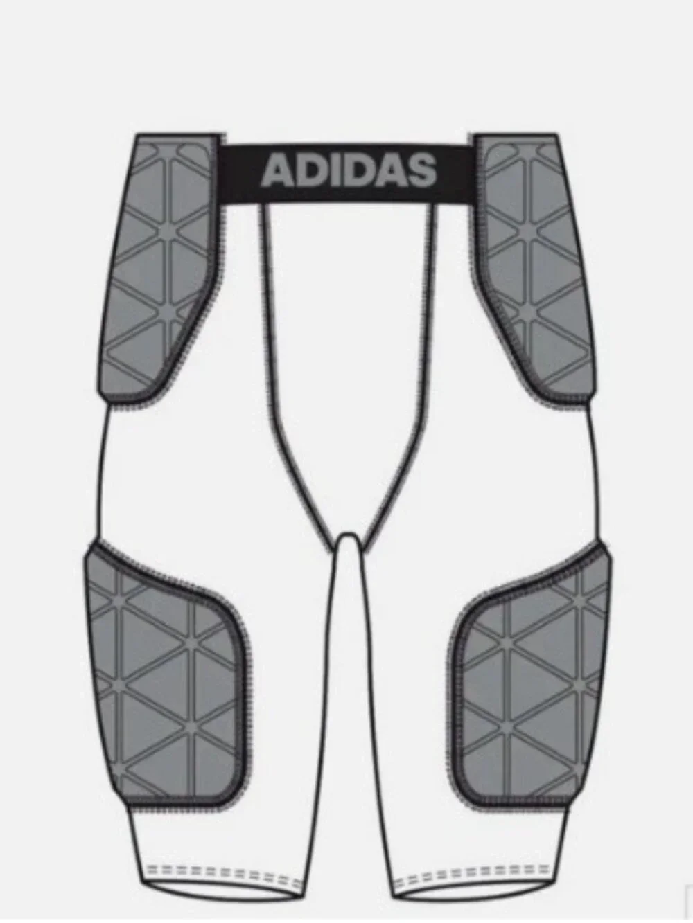 adidas Men's Padded 5-Pad Soft Pad Football Girdle White Black IP9106 Sz (L-XL)